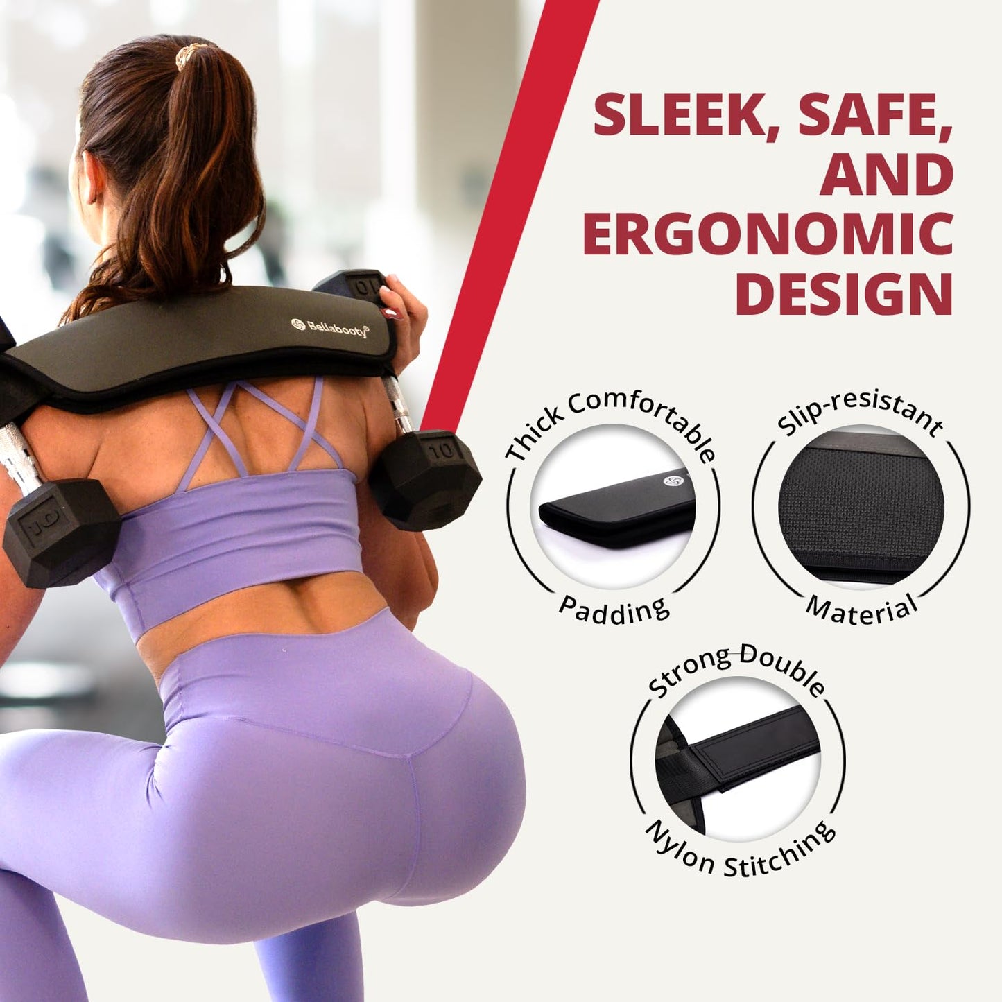 Bellabooty OG Belt - Bellabooty Exercise Hip Thrust Belt – For Dumbbells, Kettlebells, and Plates – Slip-Resistant Padding for Hip Protection – Perfect for Gym, Home, and On-the-Go Workouts