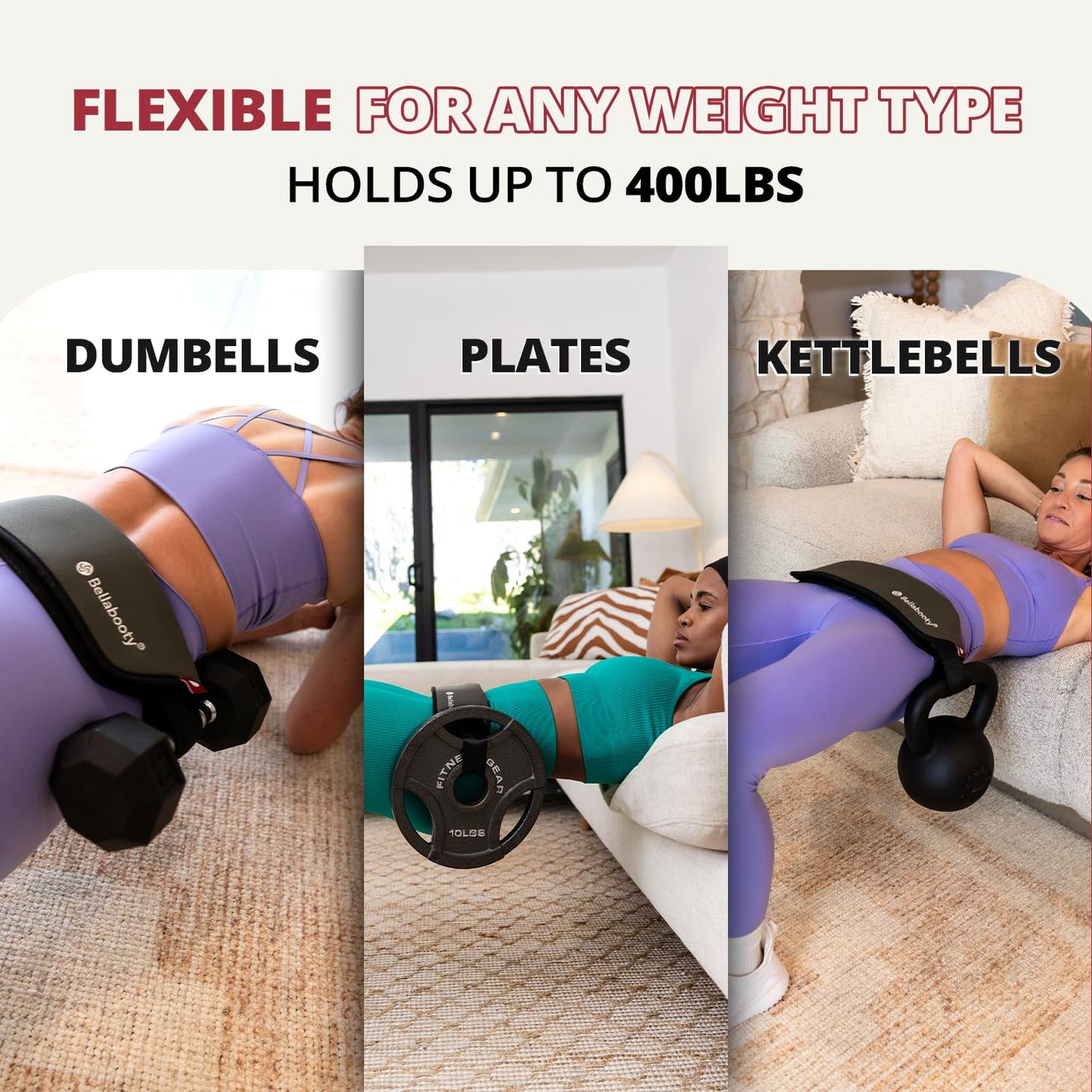 Bellabooty OG Belt - Bellabooty Exercise Hip Thrust Belt – For Dumbbells, Kettlebells, and Plates – Slip-Resistant Padding for Hip Protection – Perfect for Gym, Home, and On-the-Go Workouts